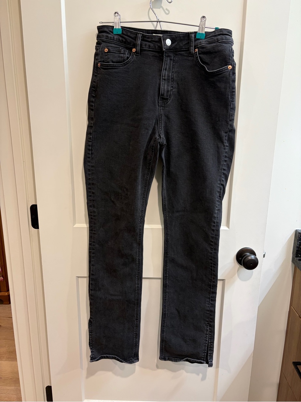 H&M Black Denim High-Rise Jeans